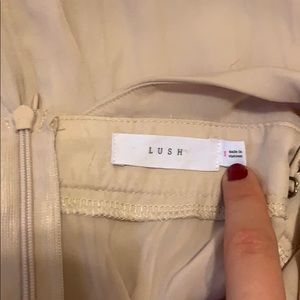 Cream Lace-Front Romper